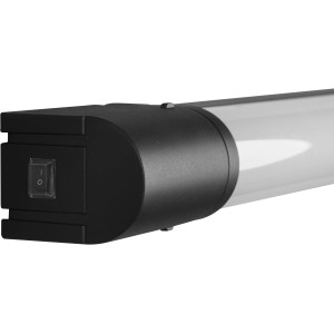 Schwarze Trio LED-Bad-Wandleuchte Piera mit Schalter, 41,5 cm lang.