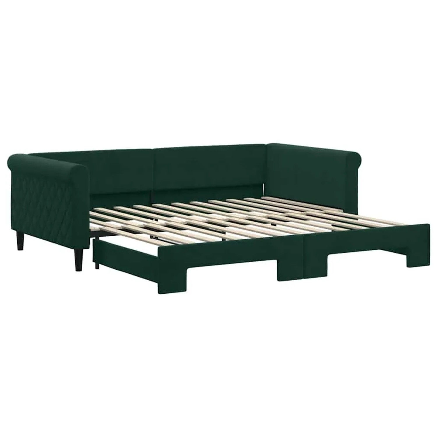 vidaXL Tagesbett Ausziehbar Dunkelgrün 100x200 cm Samt 3197780