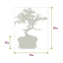 Diagramm eines S-förmigen Bonsai Baums im Topf mit Maßen: 30cm Höhe, 15cm Topfbreite. Ideal für Hausbäume.