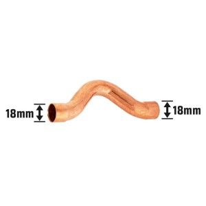 Kupfer Löt-Überbogen, Ø 18 mm, Fitting für Rohre, zur dauerhaften Verbindung durch Löten.