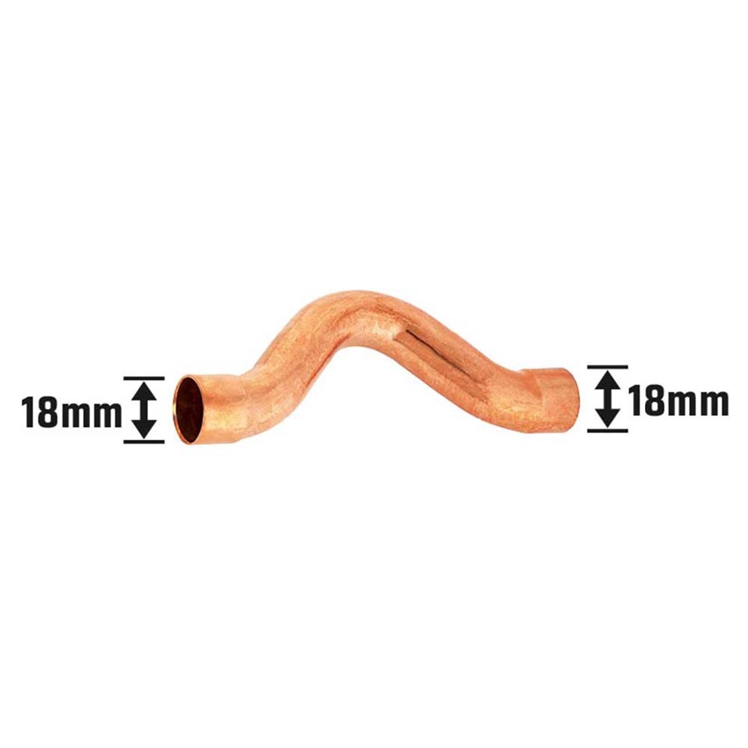 Kupfer Löt-Überbogen, Ø 18 mm, Fitting für Rohre, zur dauerhaften Verbindung durch Löten.
