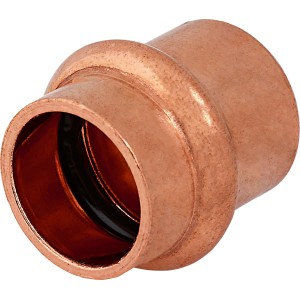 Kupfer Press-Kappe, Ø 15 mm, zum Verschließen von Kupferrohren im Sanitärbereich.