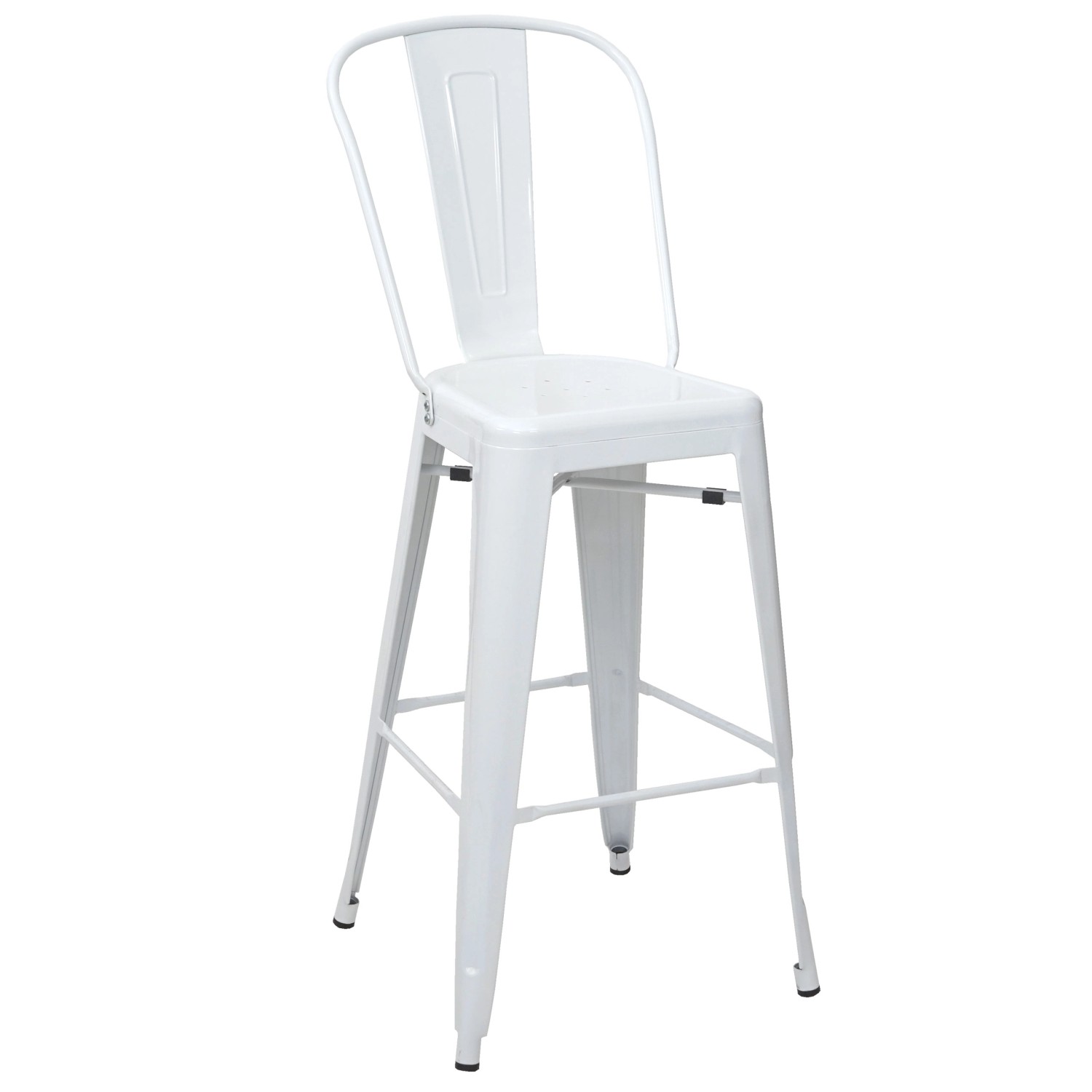 PROREGAL Barhocker Mit Lehne Sitzhöhe 77cm Metall Industriedesign Weiß Bars günstig online kaufen
