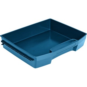 Offene, blaue Bosch Professional Werkzeug-Schublade LS-Tray 72 für Werkzeugkoffer MobilitySystem.