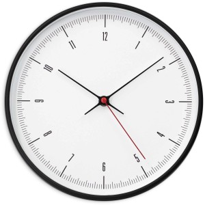 Klassische Wanduhr von Wall-Art, Ø 25 cm, in Weiß und Schwarz-Optik für die Wandmontage.