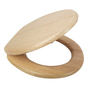 Calmwaters WC-Sitz aus Kiefernholz mit Absenkautomatik, O-Form für Standard WCs.