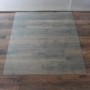 Rechteckige ECOfoxx Funkenschutz Glasbodenplatte, 120x130 cm, für Kamin und Ofen.