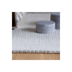 MeGusta Kurzflor Teppich Clara in Creme, 120x170 cm, aus Wolle und Viskose.