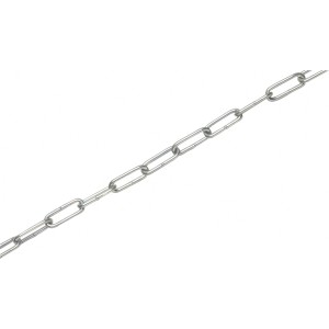 Rundstahlkette, langgliedrig, verzinkt, 3 mm, als Meterware.