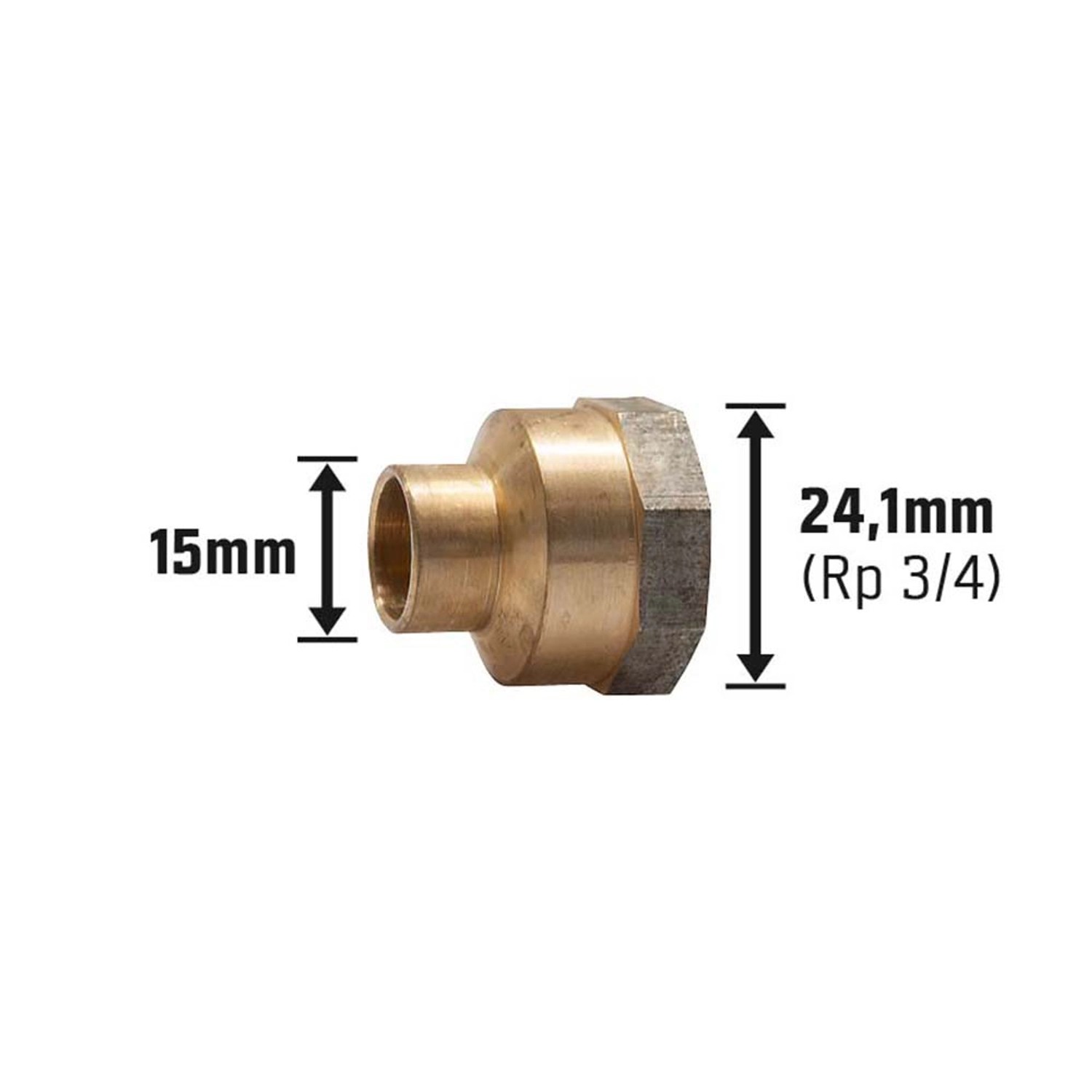 Löt-Übergangsmuffe aus Rotguss, 30 mm, für Rohrverbindungen in Heizungs- oder Trinkwasseranlagen.