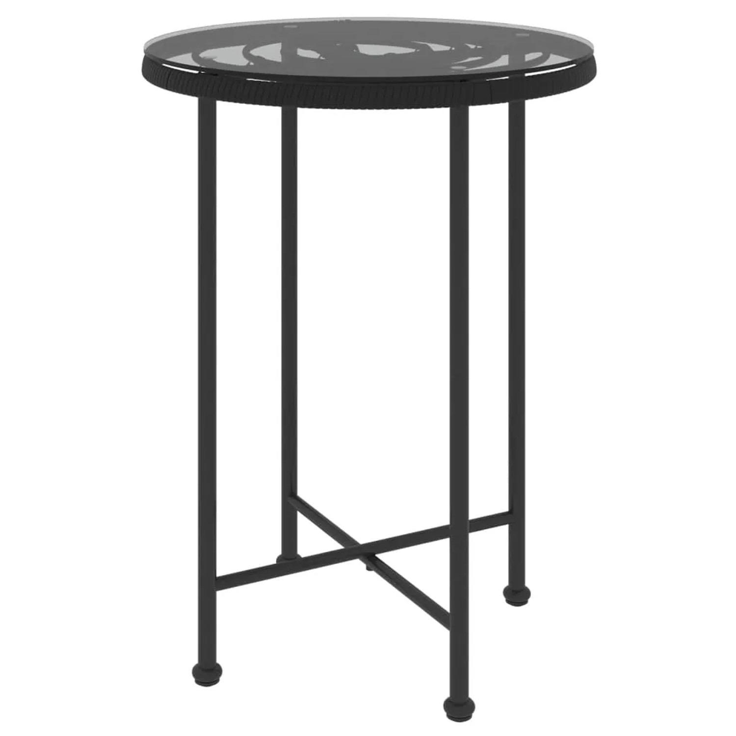 vidaXL Esstisch Schwarz Ø55 cm Hartglas und Stahl 319435