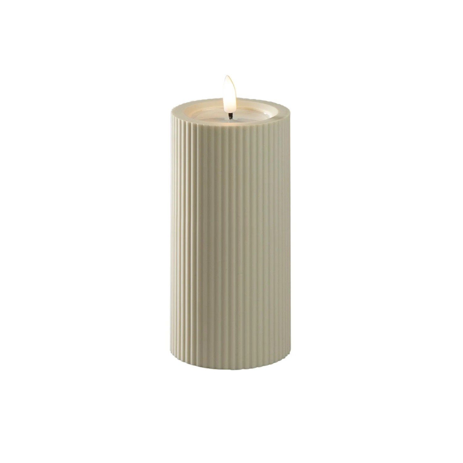Konstsmide LED-Kerze Kunststoff für Außen Ø 7,4 cm x 15 cm Beige