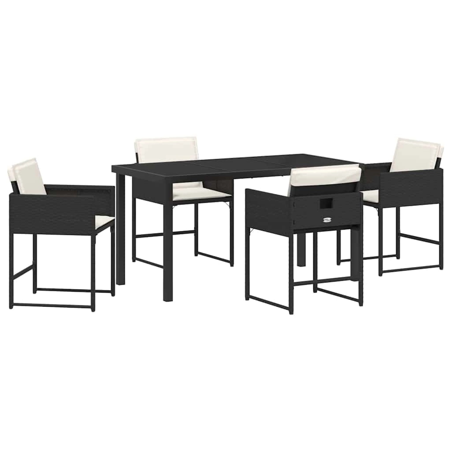 vidaXL Garten Essgruppe mit Kissen 5-Tlg Schwarz Poly Rattan 3380005 günstig online kaufen
