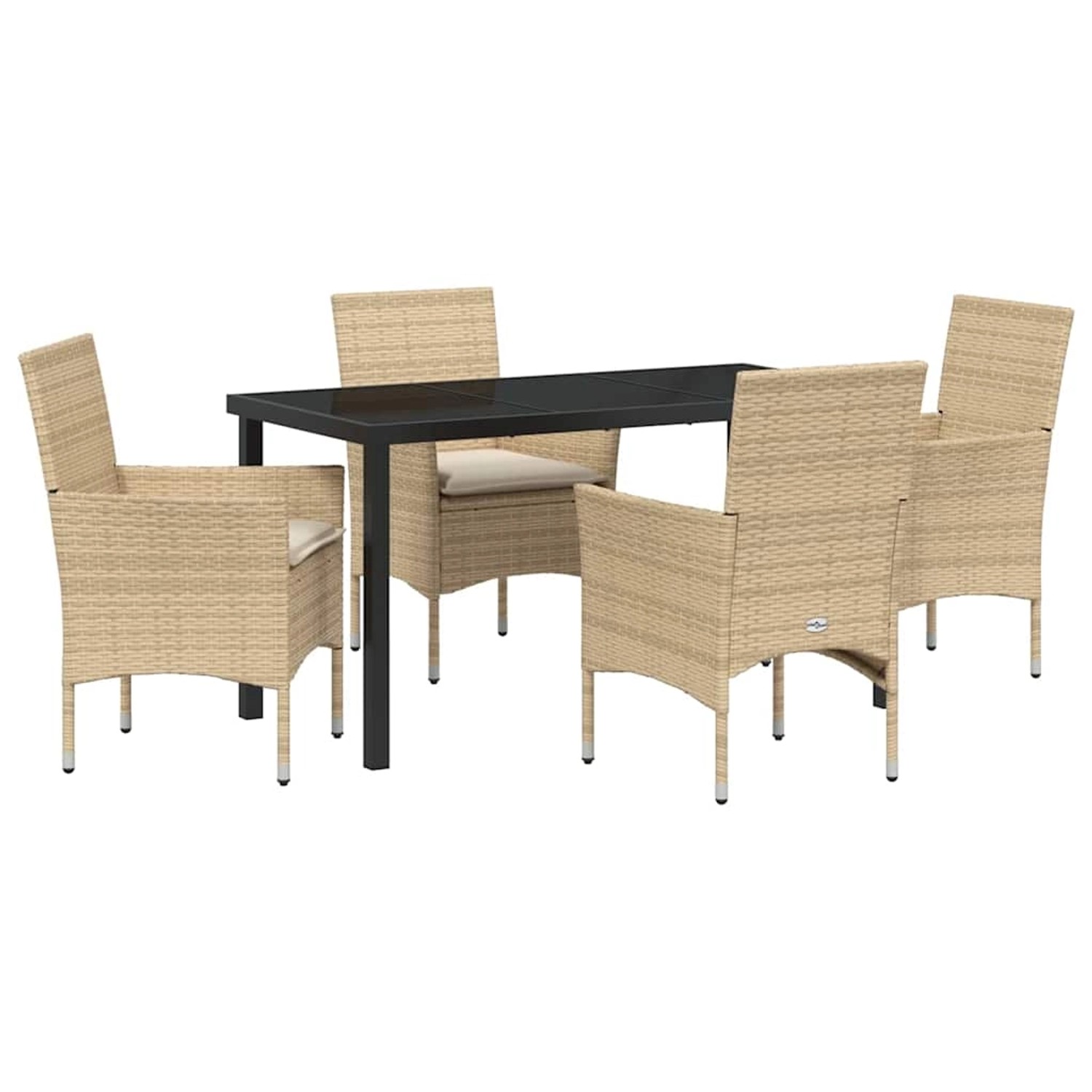 vidaXL Garten Essgruppe mit Kissen 5-Tlg Beige Poly Rattan 3379802 günstig online kaufen