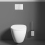 Weißer Ideal Standard WC-Sitz Connect mit Softclosing Funktion an grauer Wand.