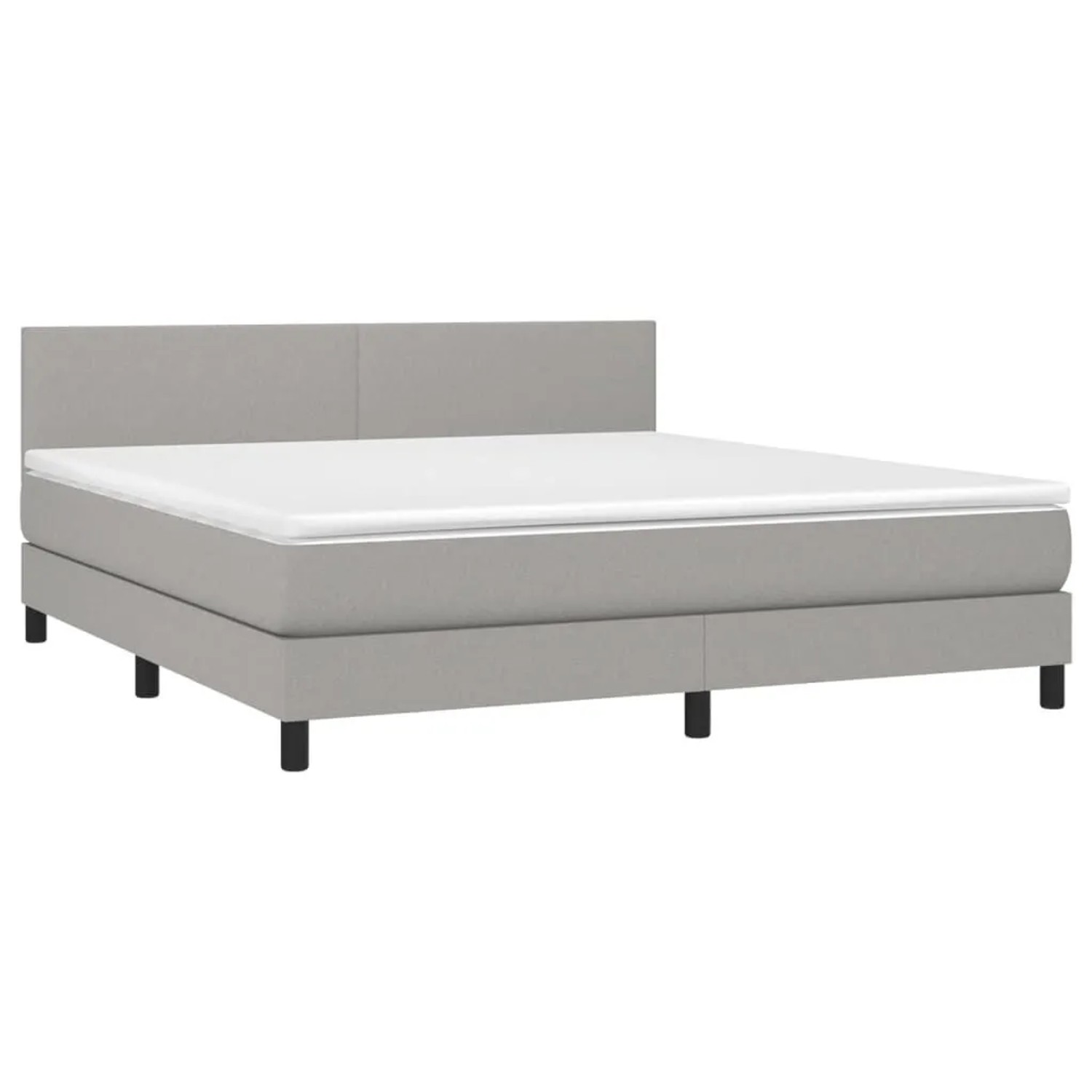 vidaXL Boxspringbett mit Matratze & LED Hellgrau 160x200 cm Stoff 3133005 günstig online kaufen
