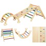 AIYAPLAY 5-in-1 Klettergerüst Set mit Rutsche, Kletterdreieck und Schaukelwippe für Kinder.