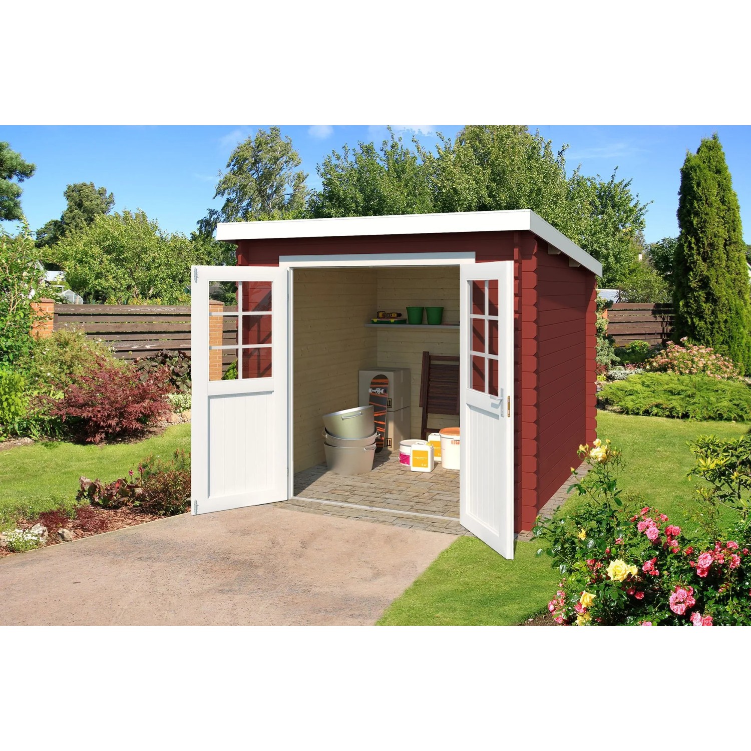 Lasita Gartenhaus Indi 230 Schwedenrot 230 cm x 230 cm