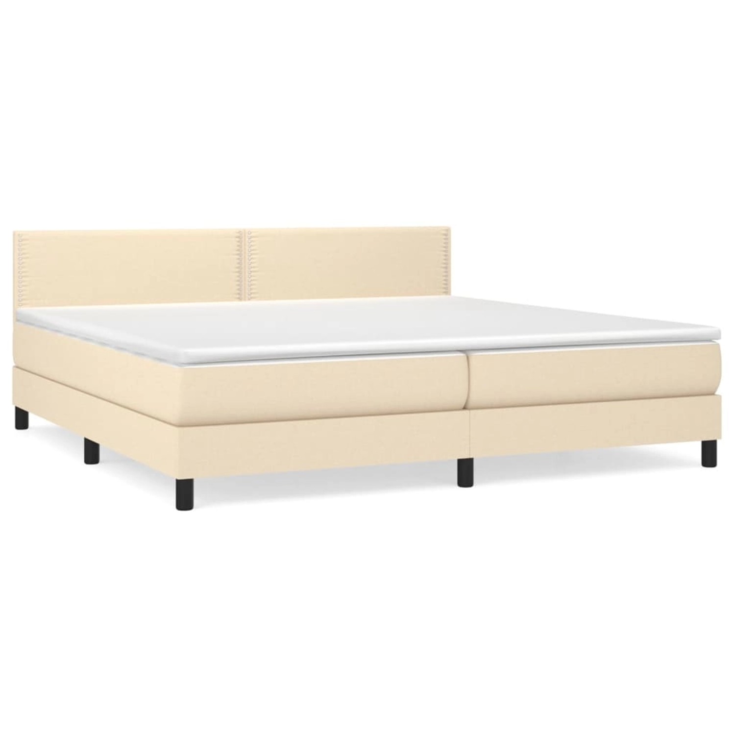 vidaXL Boxspringbett mit Matratze Creme 200x200 cm Stoff1373113 günstig online kaufen