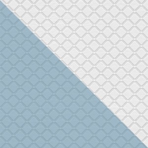 PROFHOME Vliestapete mit Rautenmuster in Weiß und Hellblau, matte Optik.