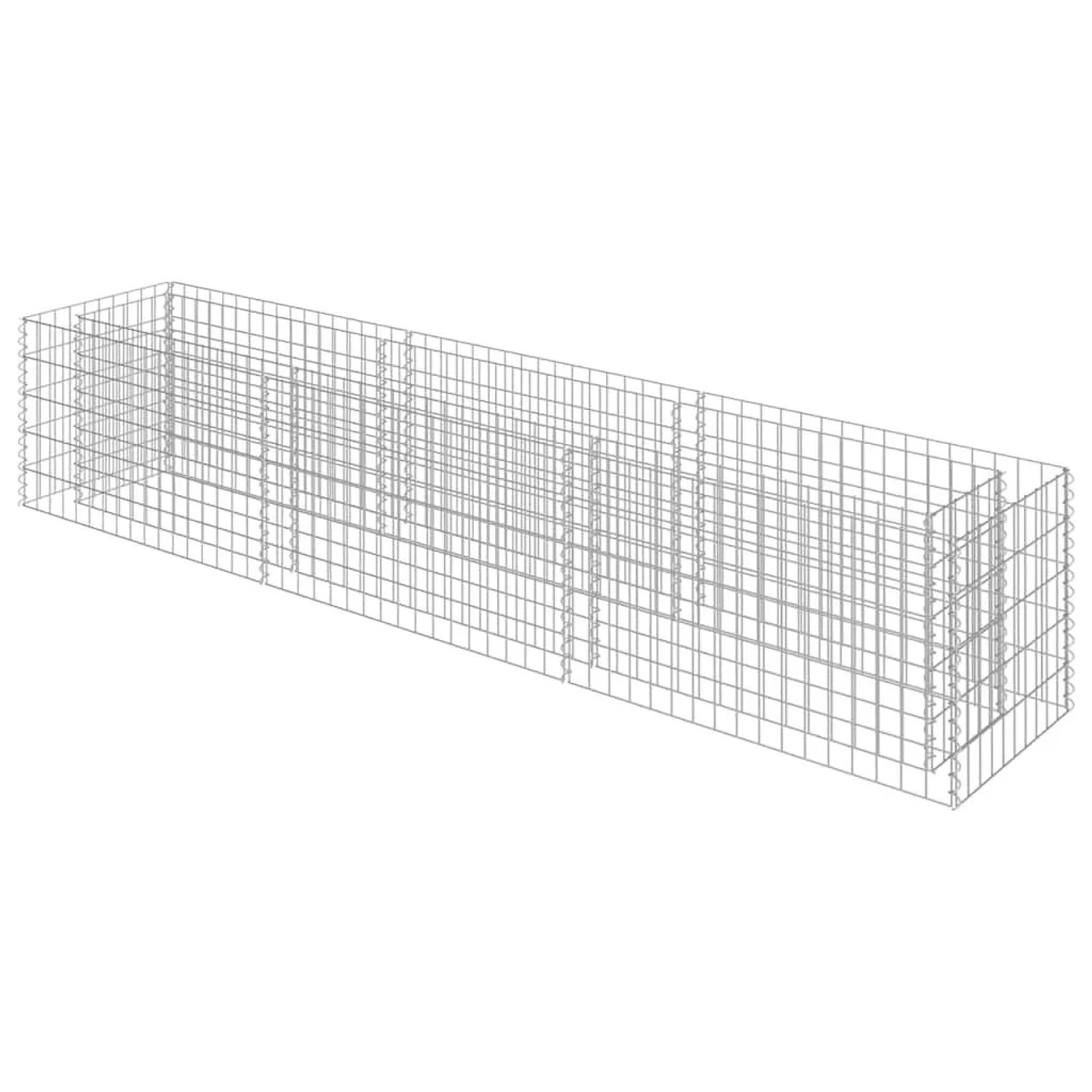 DELUKE Gabionen Hochbeet ROON Aus Stahl 270×50×50cm Steinkorb Gabionengitter Ziergabione Steingabione