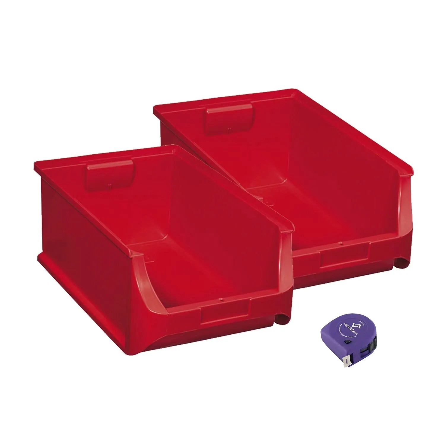 vasalat Set Stapelboxen Größe 5 500x310x200 mm Rot 2 Stück