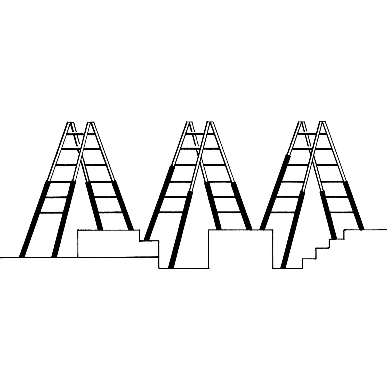 Hymer Treppenstehleiter Teleskopleiter, 2x5 Stufen, mit Feststellvorrichtung.