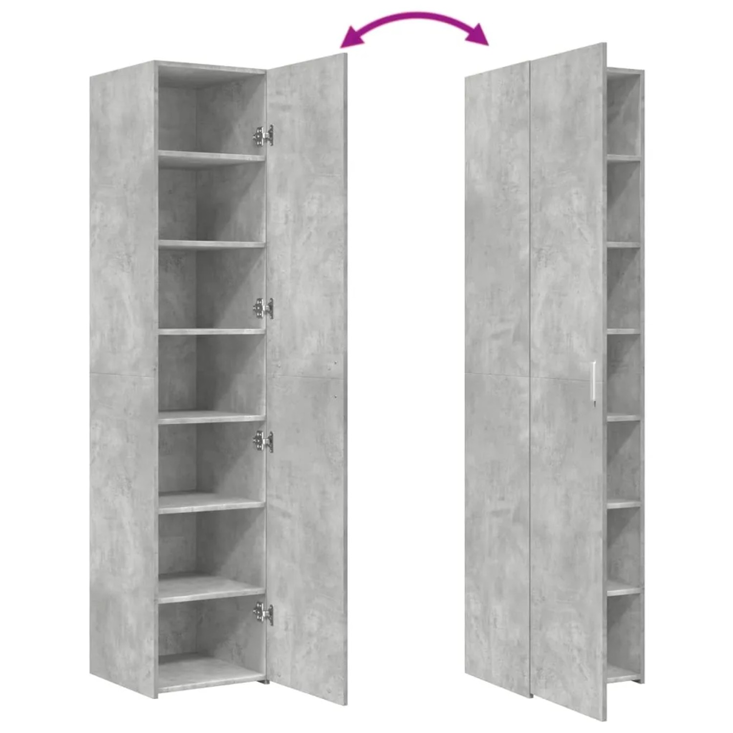 vidaXL Highboard Betongrau 40x42,5x185 cm Holzwerkstoff 3281402_7