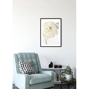 Komar Wandbild Illustration Dahlia, 30x40 cm, im schwarzen Rahmen.