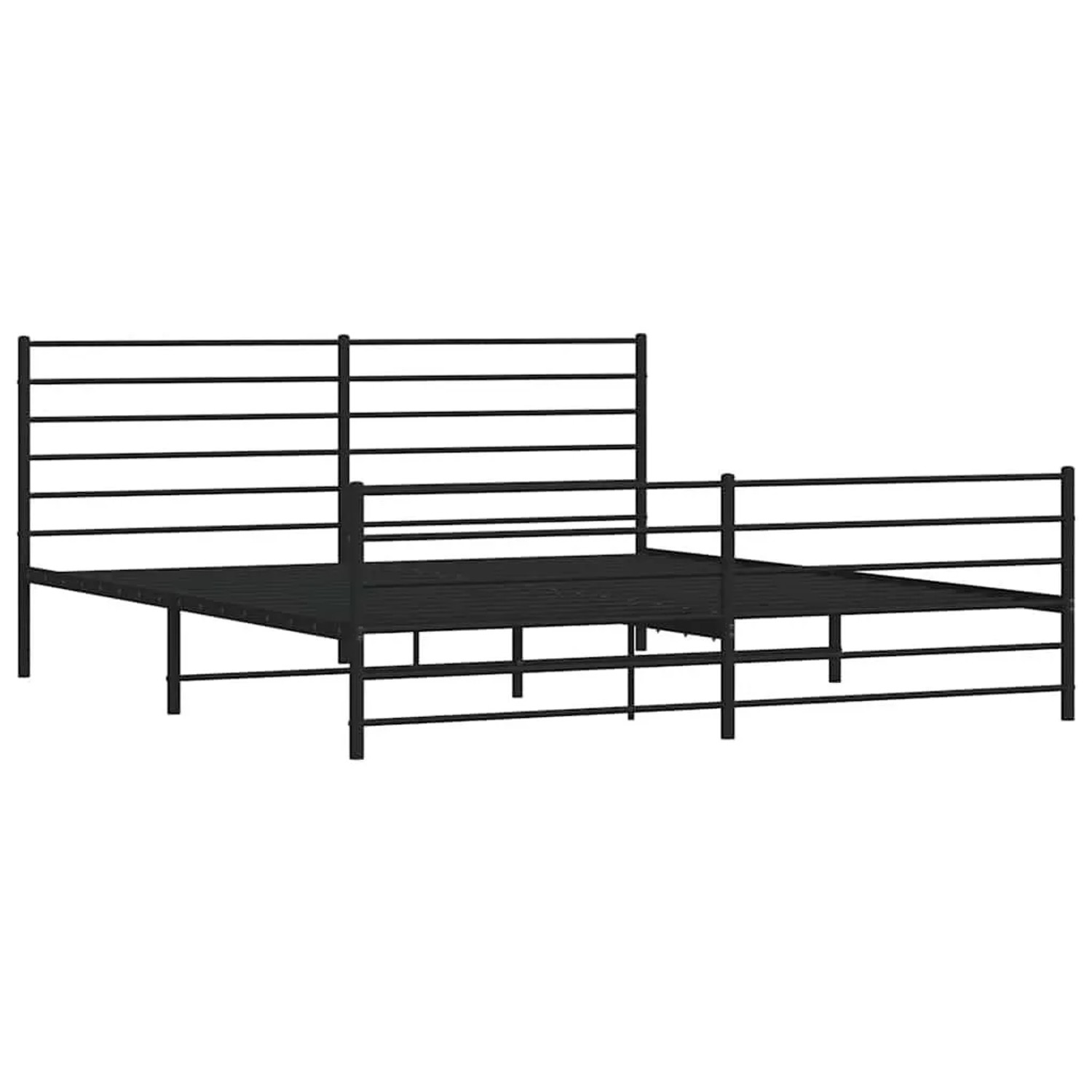 vidaXL Bettgestell mit Kopf- und Fußteil Metall Schwarz 183x213 cm 352342 günstig online kaufen