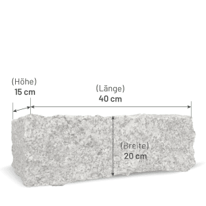 Galamio Granit Randstein, gebrochen, 40x20x15 cm. Pflasterstein für Garten und Landschaft.