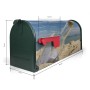 Grüner US Briefkasten mit Flaschenpost Motiv, Stahl, 48x22x16cm. Ideal als Wand- oder Standbriefkasten.