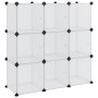vidaXL Aufbewahrungswürfel-Organizer mit 9 Würfeln und Türen Transparent PP 340557
