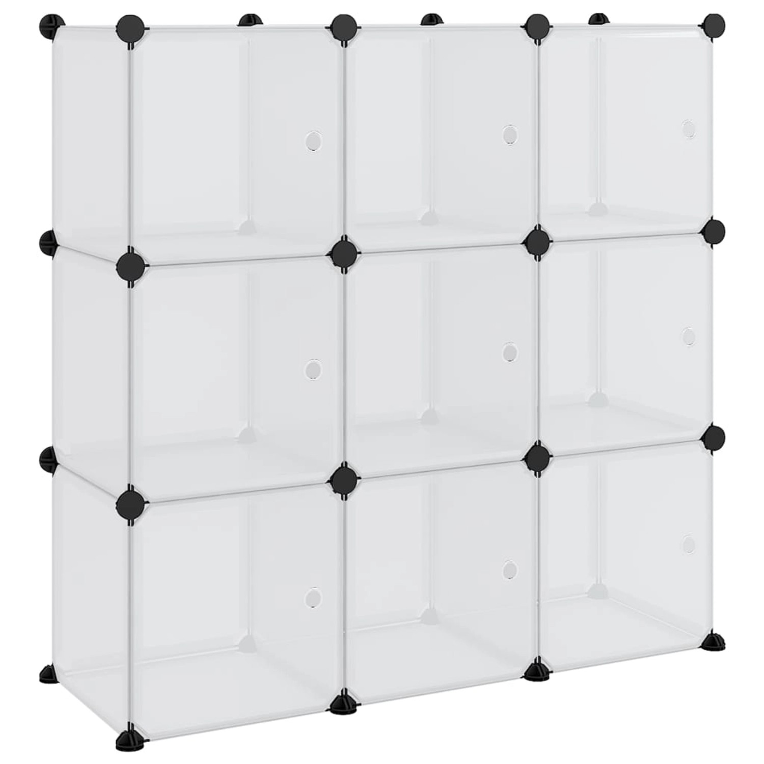 vidaXL Aufbewahrungswürfel-Organizer mit 9 Würfeln und Türen Transparent PP 340557