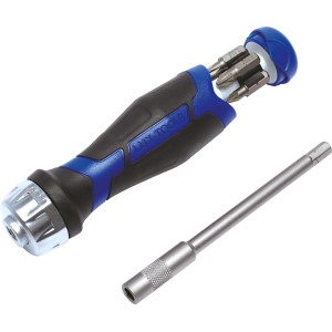 LUX Bit-Schraubendrehersatz, 6-teilig mit ergonomischem Griff und verschiedenen Bits für präzises Schrauben.