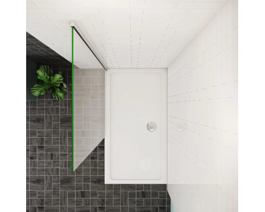 Aica Walk-in Duschabtrennung – 120 Cm Breit, 200 Cm Hoch, 10 Mm Milchglas Mit Schutzfolie