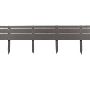 Anthrazitfarbene WPC Beeteinfassung Mali, 118x40 cm, zur Abgrenzung und Dekoration im Garten.