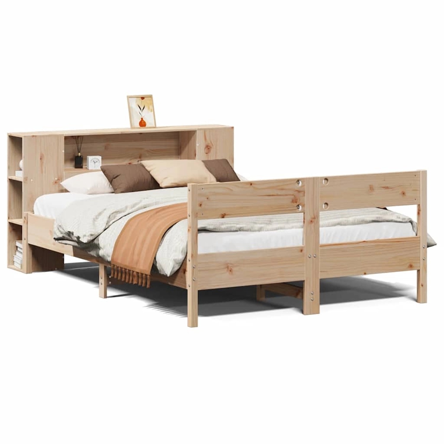 vidaXL Bücherregalbett ohne Matratze 120x200 cm Massivholz Kiefer 3322951 günstig online kaufen