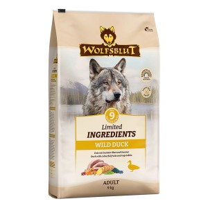 Wolfsblut Trockenfutter Limited Ingredients Wild Duck 9kg für Hunde mit Ente und Gemüse.