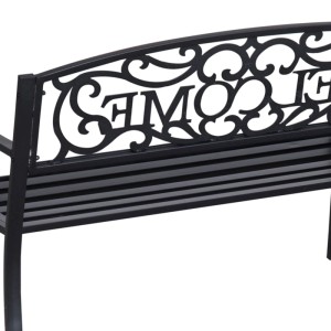 Outsunny Gartenbank mit "Welcome" Ornament und Lattendesign, ideal für 2 Personen.