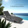 Tectake Aluminium Rattan Sonnenliege Océane Wetterfest und Uv Beständig 5 Fach Verstellbare Rückenlehne 190 x 71 x 74 50 cm Grau_8