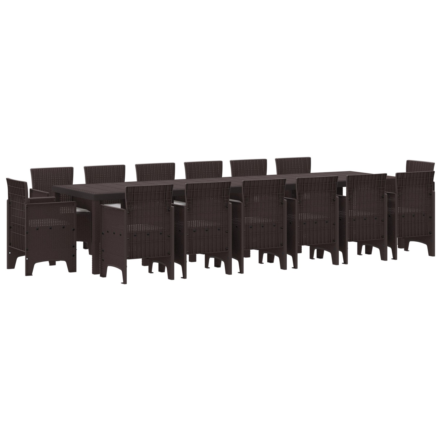 vidaXL 15-Teiliges Garten Essset mit Kissen Braun Poly-Rattan 3378639 günstig online kaufen