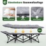 Sekey Campingbett, klappbares Feldbett mit grauer Matratze (190x71x35cm).