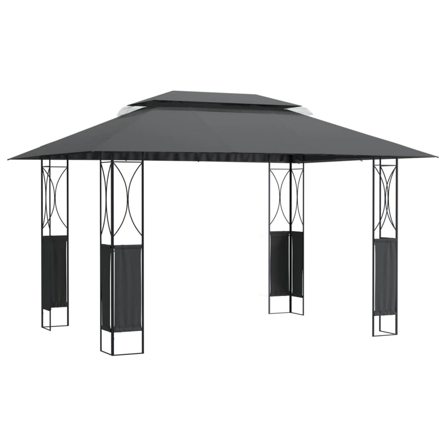 vidaXL Pavillon mit Dach Anthrazit 400x300x270 cm Stahl