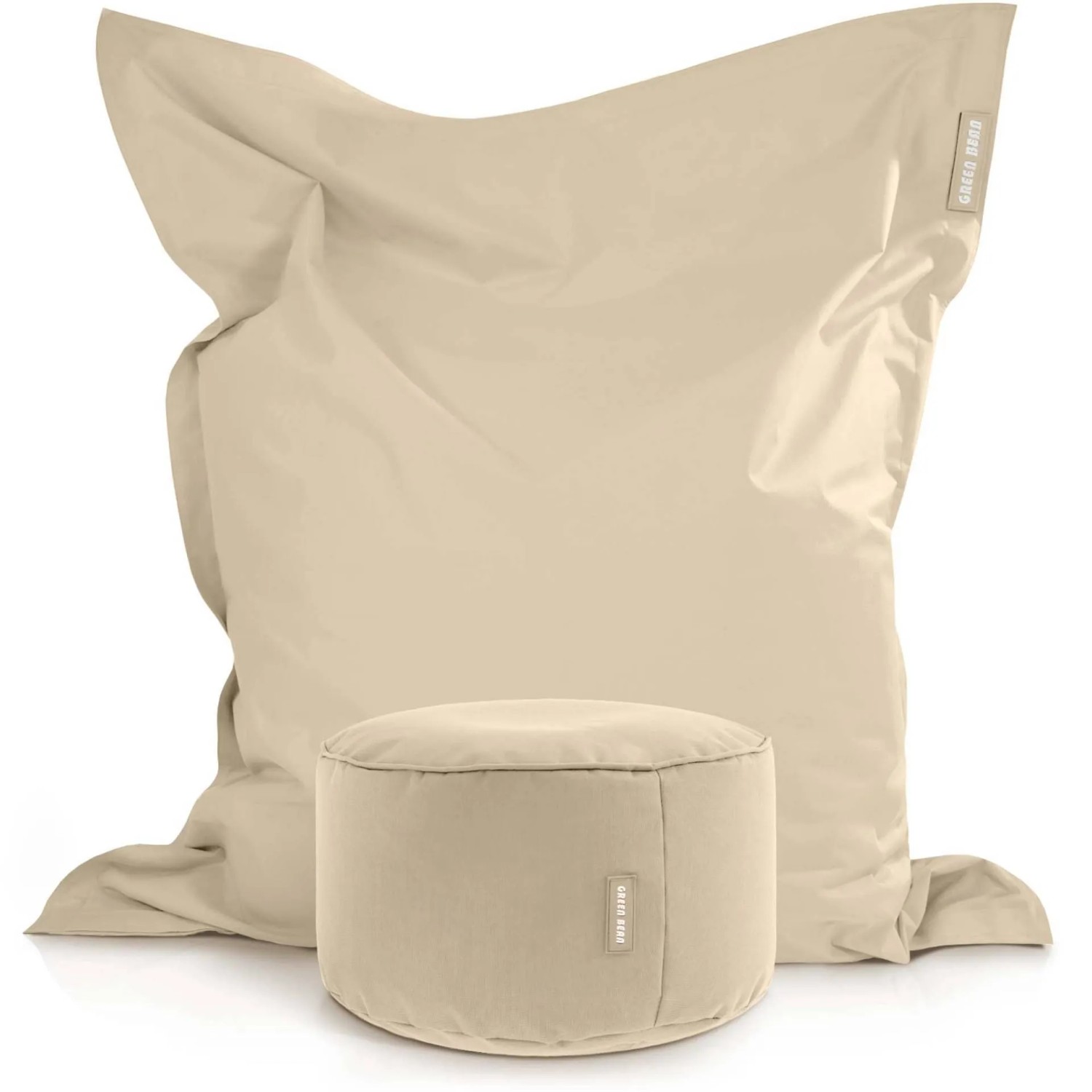 Green Bean Sitzhocker 2er Set Square + Stay 140 x 180 x 25 cm Wetterfest Beige