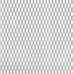 Streckmetallblech aus Stahl, 250x500x2,2 mm, mit rautenförmigen Öffnungen.