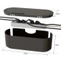 D-Line Kabelbox schwarz für 6er-Steckdosenleiste, zur Kabelordnung und zum Verstecken von Steckdosenleisten.