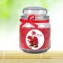 HS Candle Duftkerze Rose im Glas (Ø9cm) mit rotem Band.