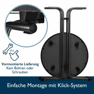Beautissu Sylt Stehtisch Ø 80cm Grau mit Premium Stehtischhusse Ø 80cm Anthrazit