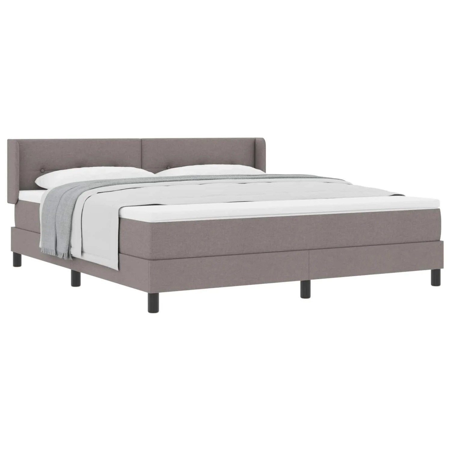 vidaXL Boxspringbett mit Matratze Taupe 200 x 180 cm Polyester 3341122